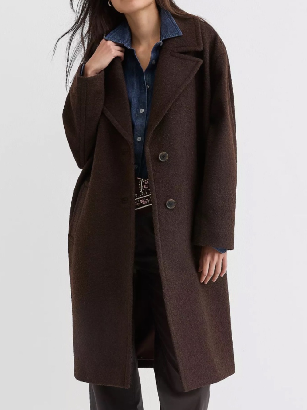 Loft Tall Boucle Twill Cocoon Coat